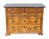 A Louis Philippe Burled Walnut Commode
Height 36 x length 47 x depth 19 1/4 inches, marble top 47 x 20 7/8 inches.