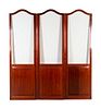 A French Mahogany and Glass Three-Panel Folding Screen
Height 72 x 63 inches extended.