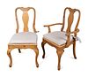 A Set of Twelve Queen Anne Style Rush Seat Pine Dining Chairs
Height 39 inches.