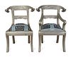 A Set of Eight Anglo-Indian Silvered Metal-Clad Dining Chairs
Height 35 x width 22 x depth 21 inches.