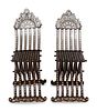 A Pair of Syrian Mother-of-Pearl-Inlaid X-Form Folding Chairs
Height 46 x width 14 inches.