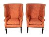 A Pair of Victoria Hagan Wainscott Wing Armchairs
Height 47 1/2 x width 33 1/2 x depth 34 inches.