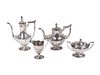 An American Silver Four-Piece Tea and Coffee Service
Height of coffee pot, 10 3/4 inches.