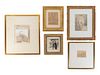 Five French Drawings
Largest framed dimensions 20 x 17 1/2 inches.