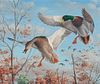 Maynard F. Reece (1920-2020) Mallards Ducks, Banking for Landing