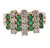 18k Gold Diamond Emerald Ring 