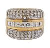 18k Gold Diamond Wide Band Ring 