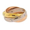 Cartier Trinity 18K Tri Color Gold Diamond Band Ring Size 48
