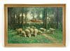 Manor of G. A. Hays Impressionist Sheep Painting