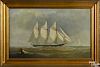 Franklin Dullin Briscoe (American 1844-1903), oil on canvas seascape depicting the schooner