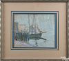 Walter Emerson Baum (American 1884-1956), pastel of Gloucester Harbor, signed lower left and dated