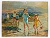 American Impressionist Beach Scene Painting