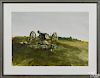 Rea Redifer (American 1933-2008), watercolor of a cannon, signed lower right, 20'' x 29''.