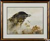 Rea Redifer (American 1933-2008), watercolor of a crow, signed lower left and dated 2005