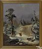Franklin Dullin Briscoe (American 1844-1903), oil on canvas winter landscape
