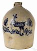 Massachusetts five-gallon stoneware jug, 19th c., impressed Somerset Potter's Works