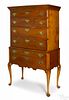 New England Queen Anne maple high chest, ca. 1765, 65'' h., 36 3/4'' w.