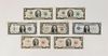 7PC United States 1 and 2 Dollar Bill Group