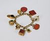 9K Gold Ruby Sapphire Hardstone Charm Bracelet