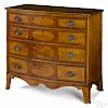 New England Federal tiger maple bowfront chest of drawers, ca. 1810, 34'' h., 35 1/2'' w.