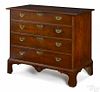 New England Chippendale birch chest of drawers, ca. 1770, with a serpentine top