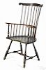 Philadelphia painted combback Windsor armchair constructed from period and non-period elements.