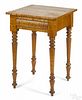 New England tiger maple one-drawer stand, ca. 1830, with turned legs, 27 3/4'' h., 19'' w.