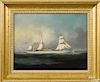 China Trade, oil on canvas British sail and steam ship portrait, 11'' x 14''.