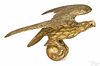 American carved and gilded pilot house eagle, 19th c., retaining traces of its original gilt