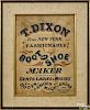 New York watercolor trade broadside, ca. 1870, inscribed T. Dixon from New York