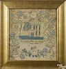 Baltimore, Maryland silk on linen house sampler, dated 1831, wrought by Sarah Kelsall