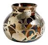 Amberina Glass Vase with Fine Silver Overlay