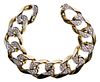 14k Yellow Gold and Diamond Curb Link Bracelet