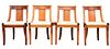 4 Custom Swedish Biedermeier White Uphol Chairs