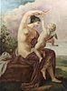 19th Century Venus & Cupid Italian Oil on Canvas