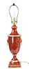 Italian Red & Gilt Urn Form Lamp