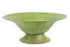 Footed Metal Green Bowl