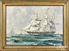 John Stobart oil on canvas of a packet ship
