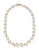 CHRISTOPHER WALLING, CULTURED BAROQUE PEARL, DIAMOND AND PERIDOT NECKLACE