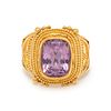 LUNA FELIX GOLDSMITH, YELLOW GOLD AND PURPLE SPINEL RING