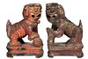 Carved Wooden Foo Dogs