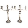 Pair Of Fine English Silver Plated 4 light Candelabras