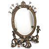 Bronze Floral & Cherub Vanity Mirror