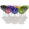 (12 Pc) Set of Colored Crystal Stemware