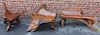 Lot of 3 Carved Teak Wood Root Benches.