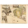c 1700 Handcolored Engraved Map of Western American with California as an Island