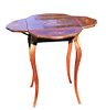 Marquetry Inlay Drop Leaf Side Table
