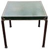 Green Leather & Mahogany Card Table Mid 20th C