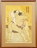 Japanese Woodblock Print, Sumo Fighters