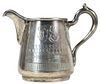 Antique Silver Plated Engraved Creamer